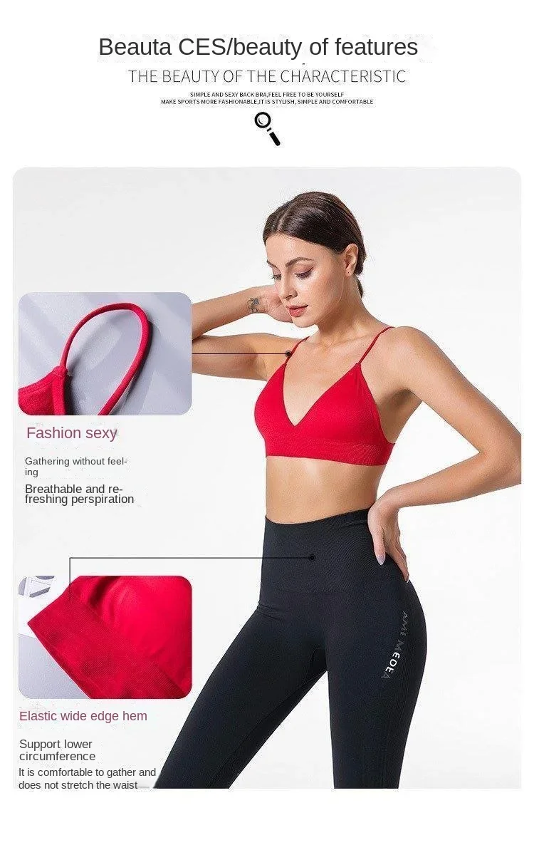 V Neck Seamless Triangle Cup Bra Camisole Underwear Wrapped Chest Women S M L Breathable Gather Up Sports Fitness Yoga Casual