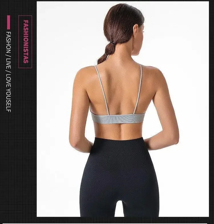 V Neck Seamless Triangle Cup Bra Camisole Underwear Wrapped Chest Women S M L Breathable Gather Up Sports Fitness Yoga Casual