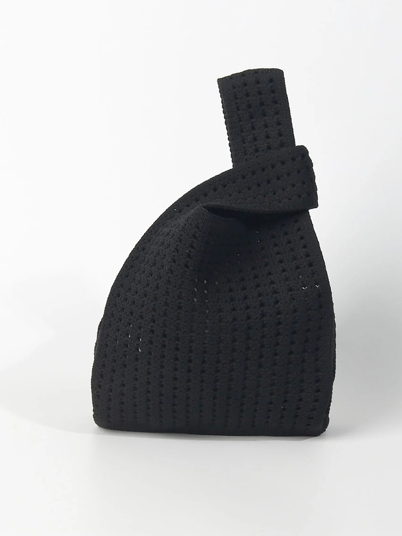 Handmade Knit Handbag Women Mini Shoulder Bag Female Casual Color Wide Stripe Plaid Tote Bag Student Cell Phone Package