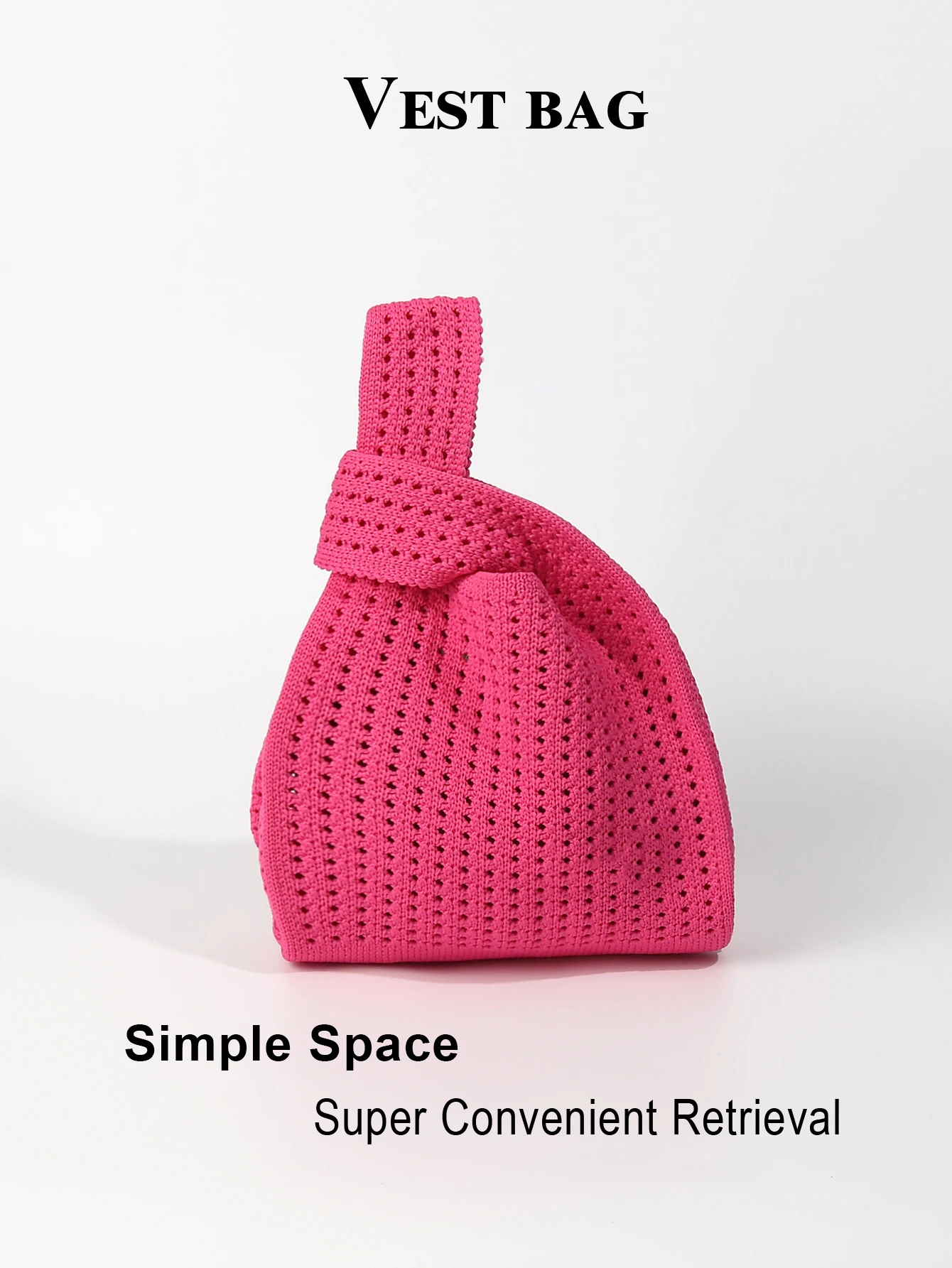Handmade Knit Handbag Women Mini Shoulder Bag Female Casual Color Wide Stripe Plaid Tote Bag Student Cell Phone Package
