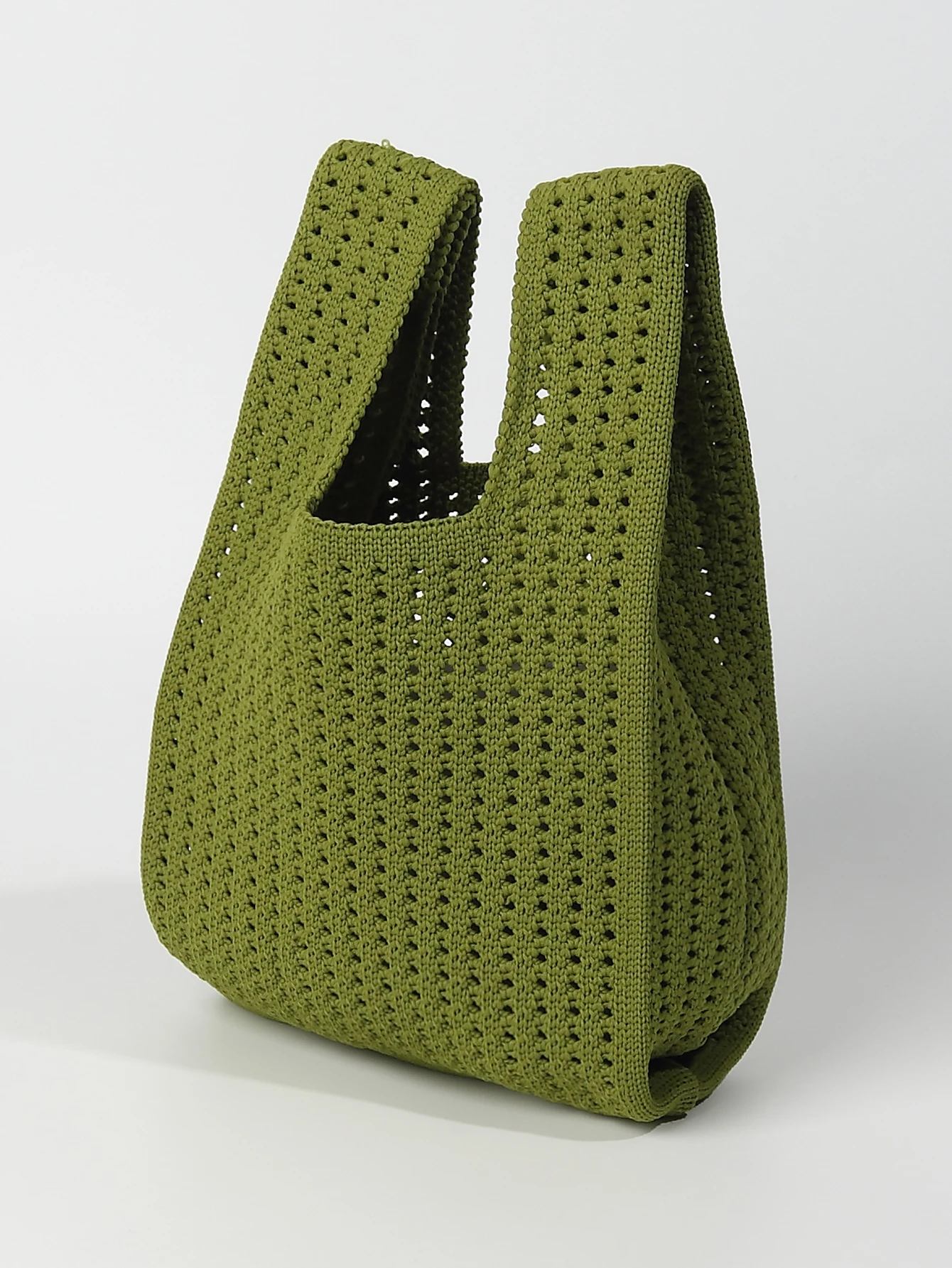 Handmade Knit Handbag Women Mini Shoulder Bag Female Casual Color Wide Stripe Plaid Tote Bag Student Cell Phone Package