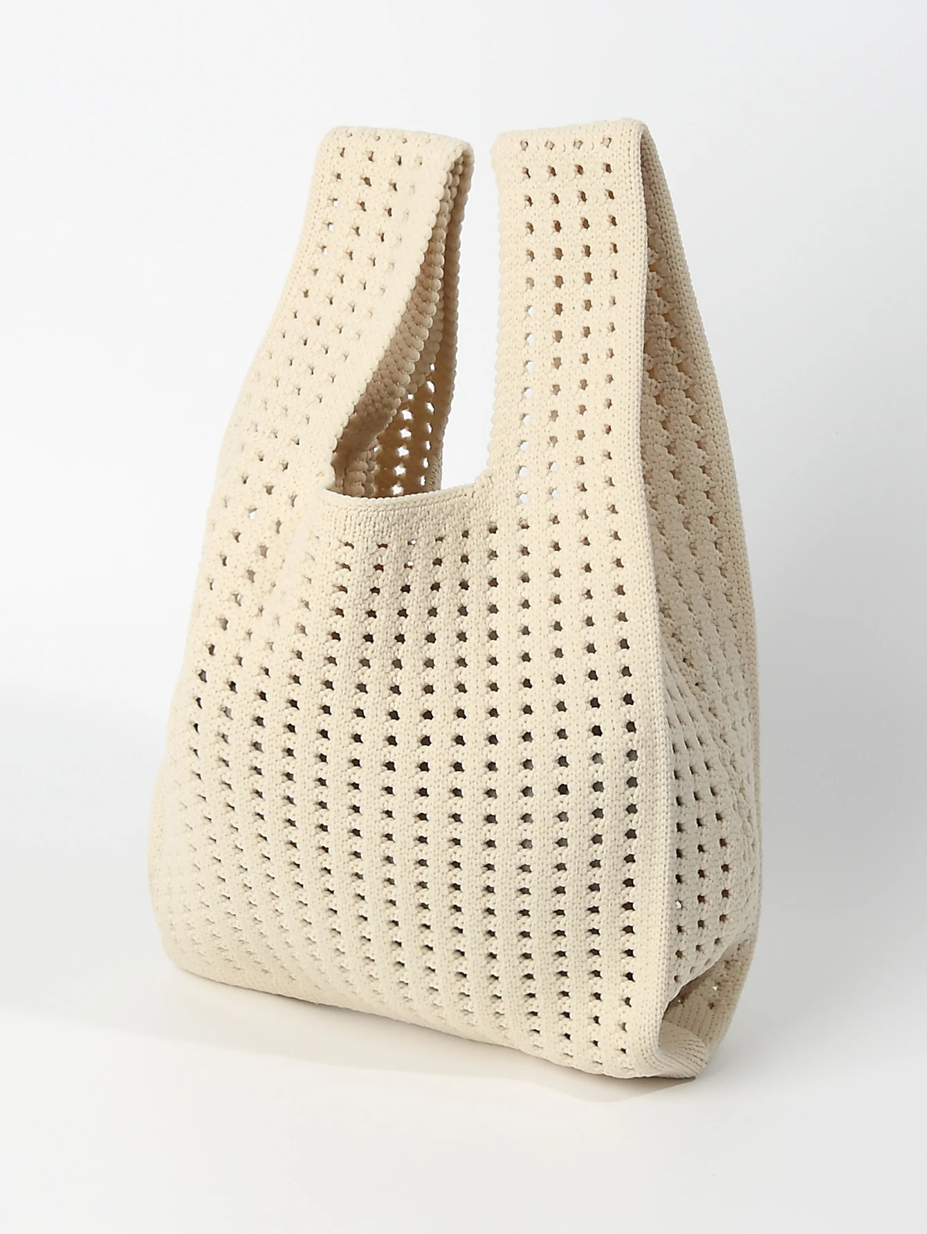 Handmade Knit Handbag Women Mini Shoulder Bag Female Casual Color Wide Stripe Plaid Tote Bag Student Cell Phone Package