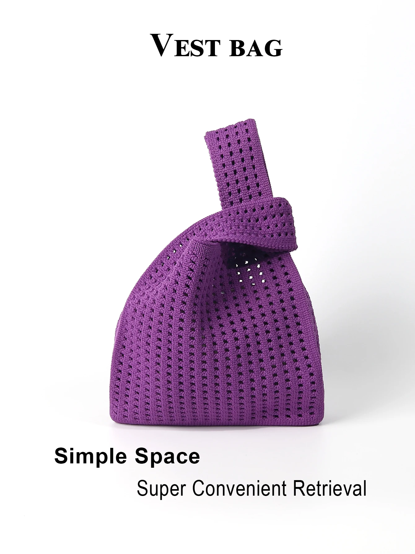 Handmade Knit Handbag Women Mini Shoulder Bag Female Casual Color Wide Stripe Plaid Tote Bag Student Cell Phone Package