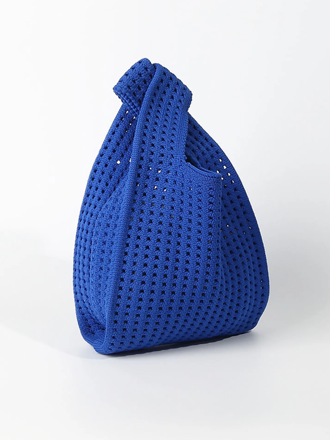 Handmade Knit Handbag Women Mini Shoulder Bag Female Casual Color Wide Stripe Plaid Tote Bag Student Cell Phone Package
