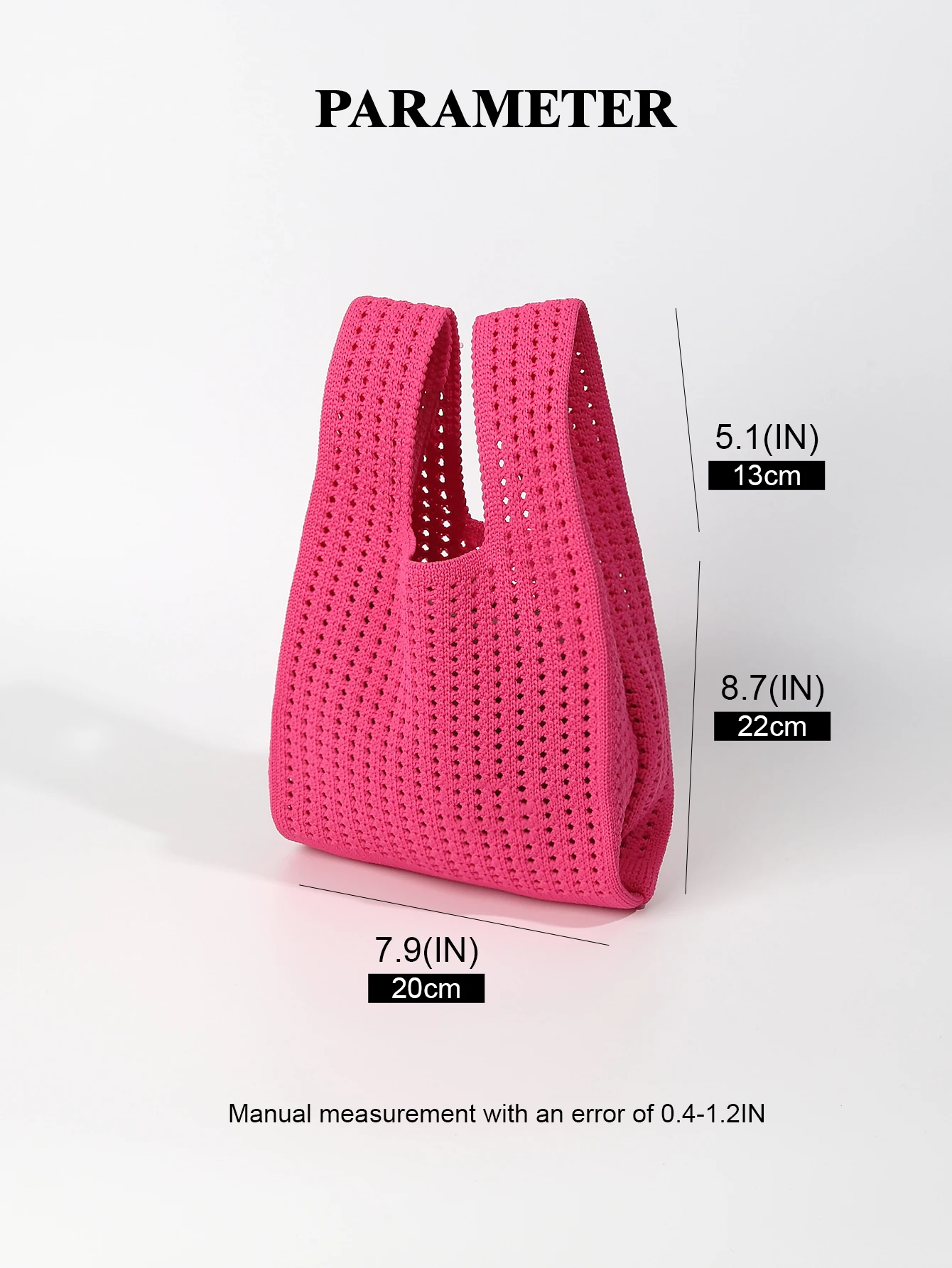 Handmade Knit Handbag Women Mini Shoulder Bag Female Casual Color Wide Stripe Plaid Tote Bag Student Cell Phone Package