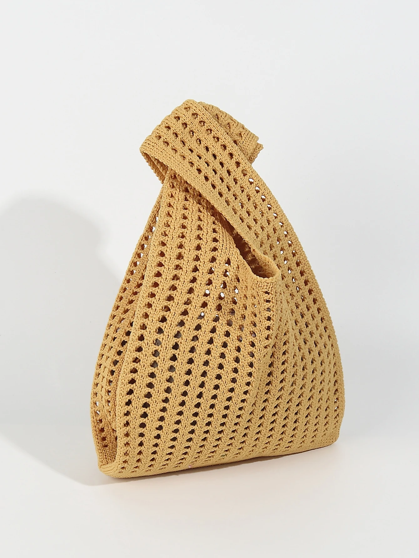 Handmade Knit Handbag Women Mini Shoulder Bag Female Casual Color Wide Stripe Plaid Tote Bag Student Cell Phone Package
