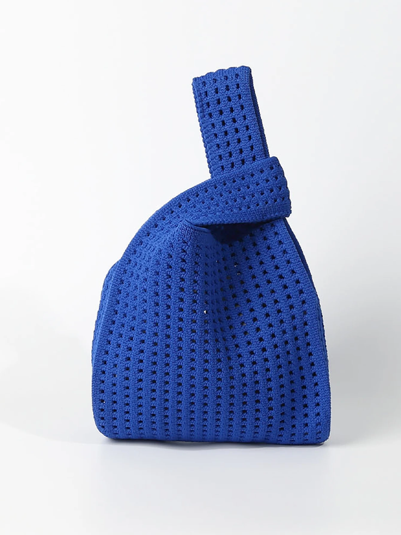Handmade Knit Handbag Women Mini Shoulder Bag Female Casual Color Wide Stripe Plaid Tote Bag Student Cell Phone Package