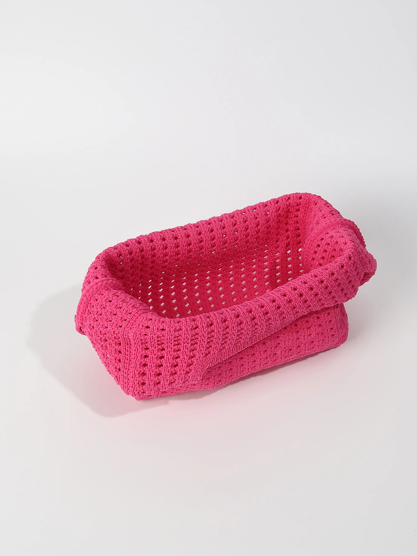 Handmade Knit Handbag Women Mini Shoulder Bag Female Casual Color Wide Stripe Plaid Tote Bag Student Cell Phone Package