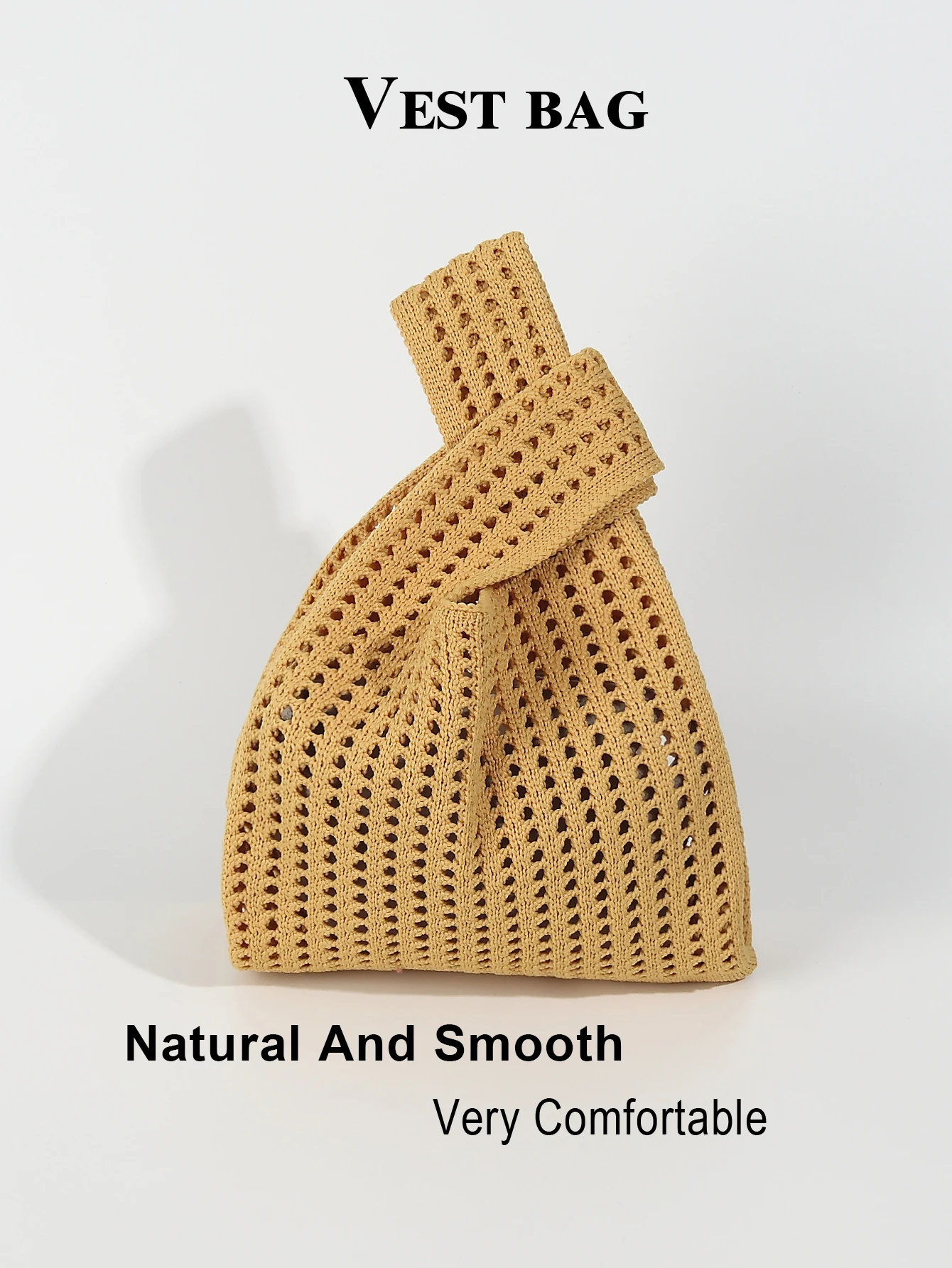 Handmade Knit Handbag Women Mini Shoulder Bag Female Casual Color Wide Stripe Plaid Tote Bag Student Cell Phone Package