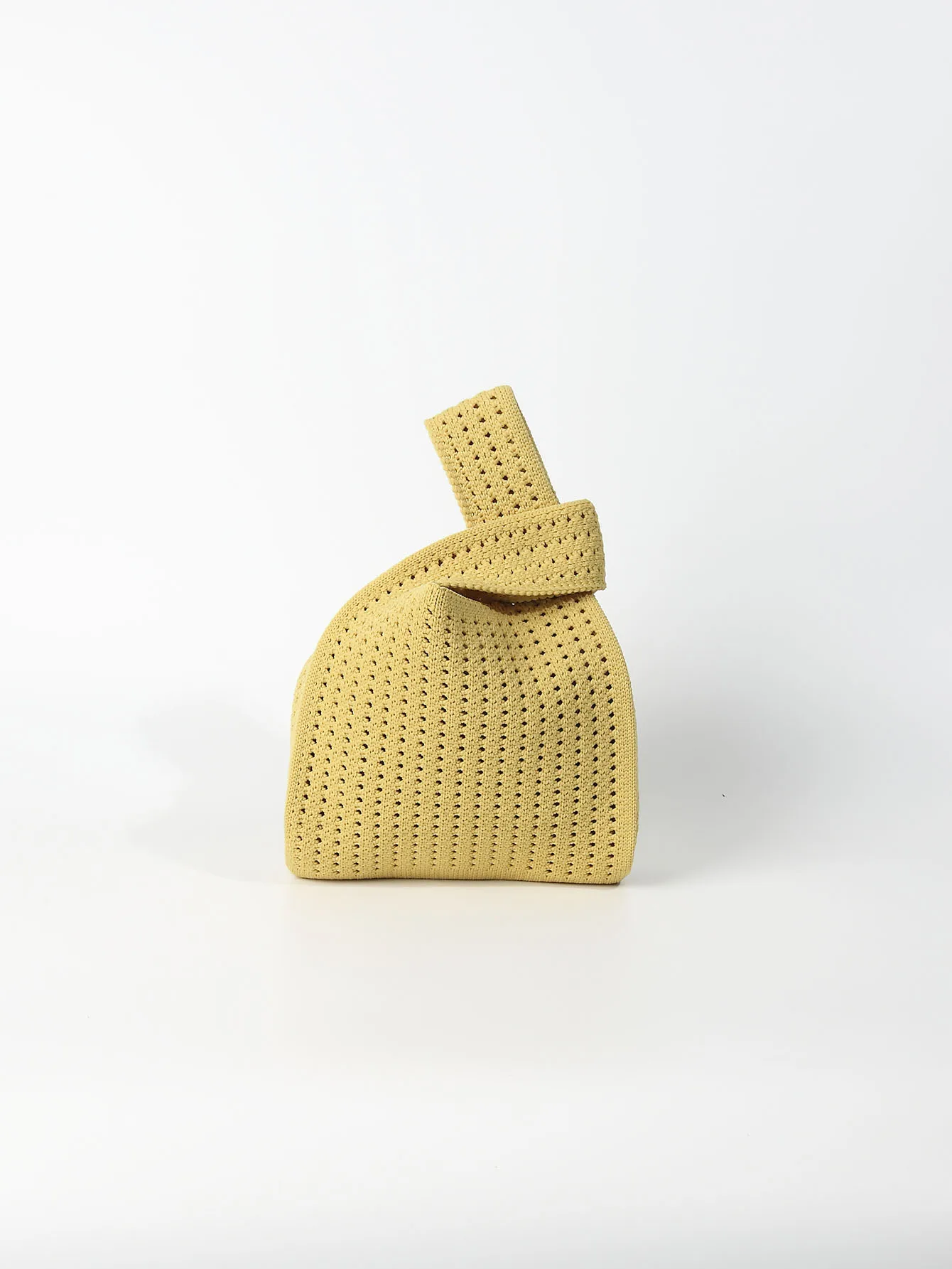 Handmade Knit Handbag Women Mini Shoulder Bag Female Casual Color Wide Stripe Plaid Tote Bag Student Cell Phone Package