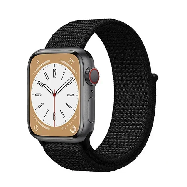 Nylon Loop Strap For Apple Watch band 44mm 45mm 40mm 42mm 41mm 38mm Bracelet belt Correa iWatch Series 9 4 5 6 Se 7 8 Ultra 49mm
