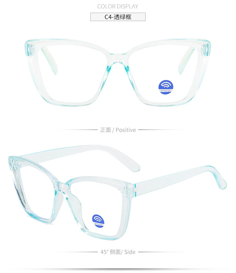 Transparent Computer Glasses pc Frame Women Men Anti Blue Light Cat Eye Eyewear Blocking Glasses Optical Spectacle Eyeglass 