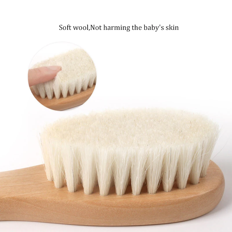 Baby Wood Brush Comb Beech Soft Wool Newborn Comb for Head Massager Baby Cleaning Shower Pure Natur Hairbrush Baby Care