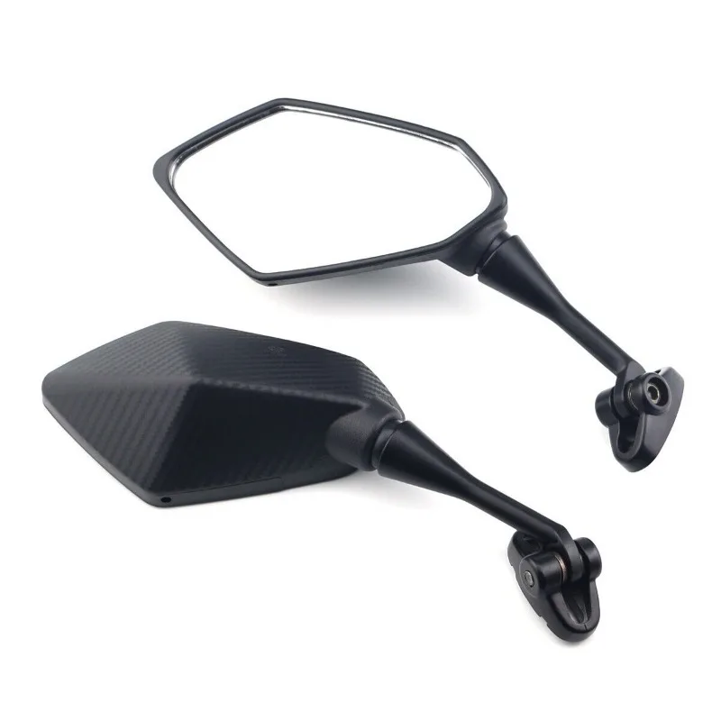 For Honda CBR250R Yamaha YZF R1 R6 R25 R15 R125 R3 R1S R1M FZ6R Mirrors Motorcycle Scooter Rear View Mirror Carbon Look Black