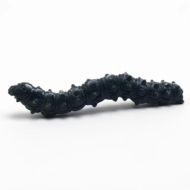 12Pcs/Lot Fund Simulation Caterpillar Green Worm Crawl Insect Animal Prank Tricky Persecute Others Toys Skeleton Unusual Gadgets