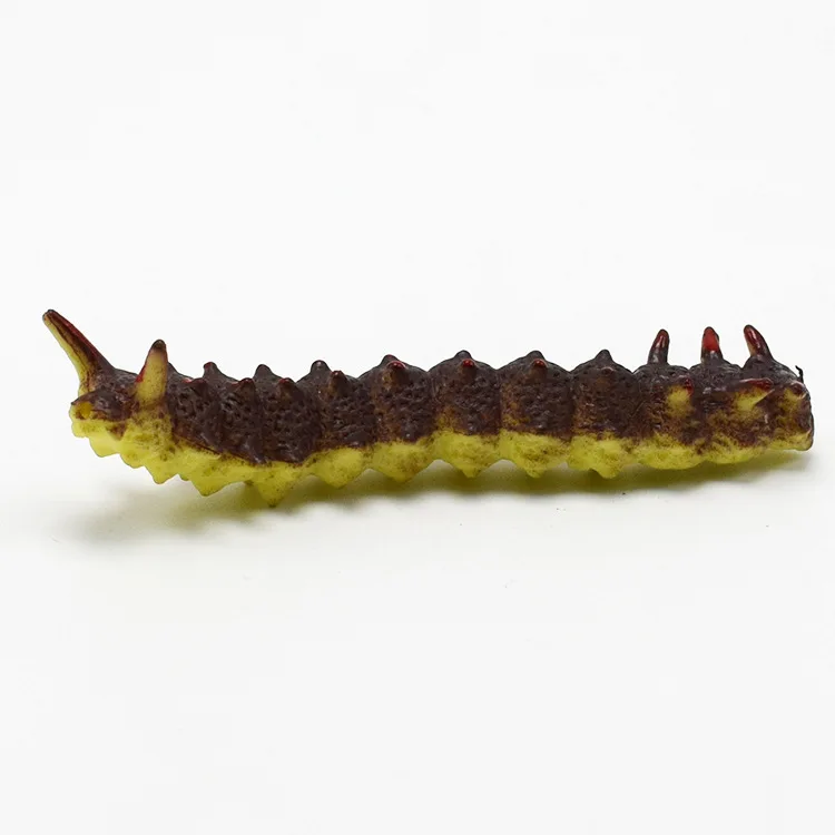 12Pcs/Lot Fund Simulation Caterpillar Green Worm Crawl Insect Animal Prank Tricky Persecute Others Toys Skeleton Unusual Gadgets