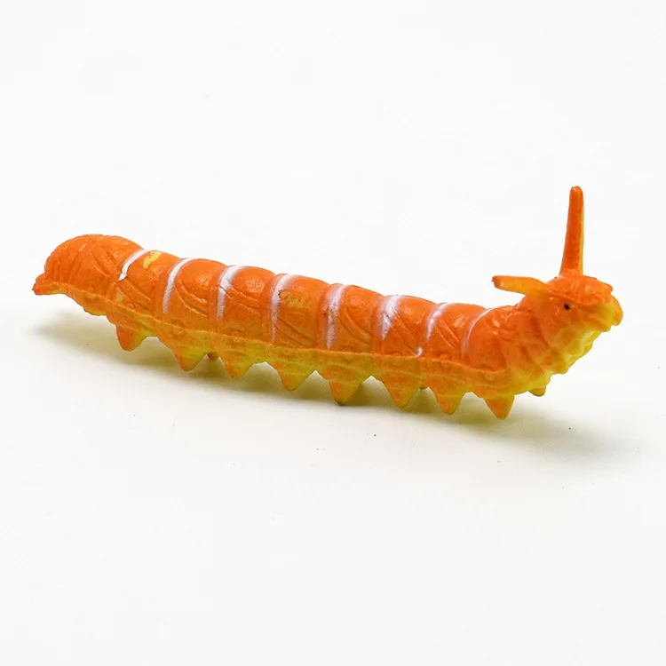 12Pcs/Lot Fund Simulation Caterpillar Green Worm Crawl Insect Animal Prank Tricky Persecute Others Toys Skeleton Unusual Gadgets