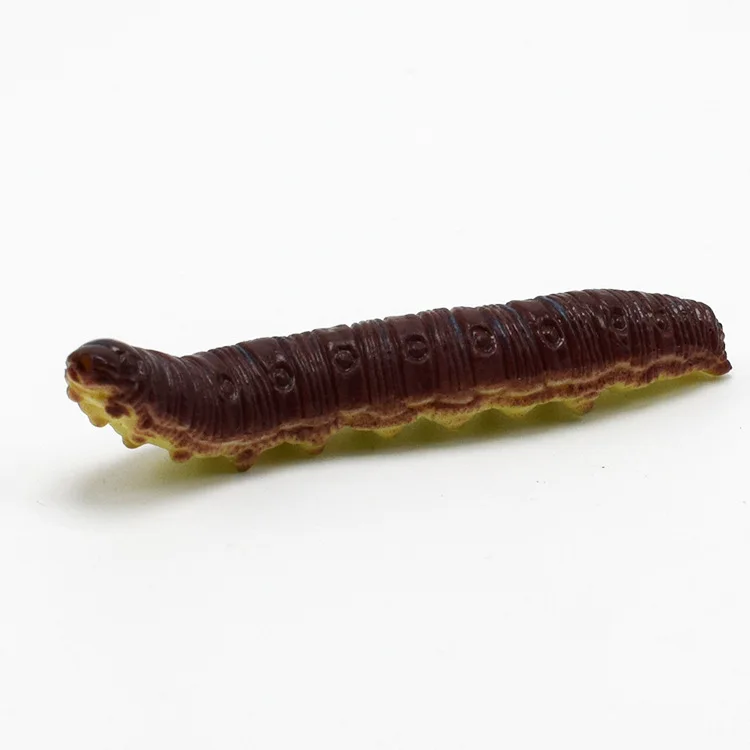 12Pcs/Lot Fund Simulation Caterpillar Green Worm Crawl Insect Animal Prank Tricky Persecute Others Toys Skeleton Unusual Gadgets