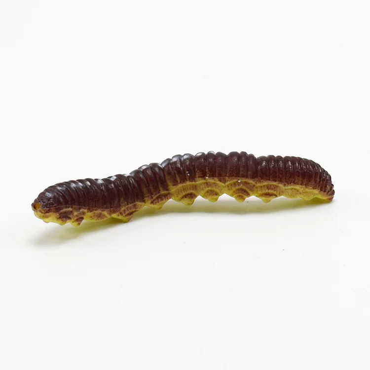 12Pcs/Lot Fund Simulation Caterpillar Green Worm Crawl Insect Animal Prank Tricky Persecute Others Toys Skeleton Unusual Gadgets