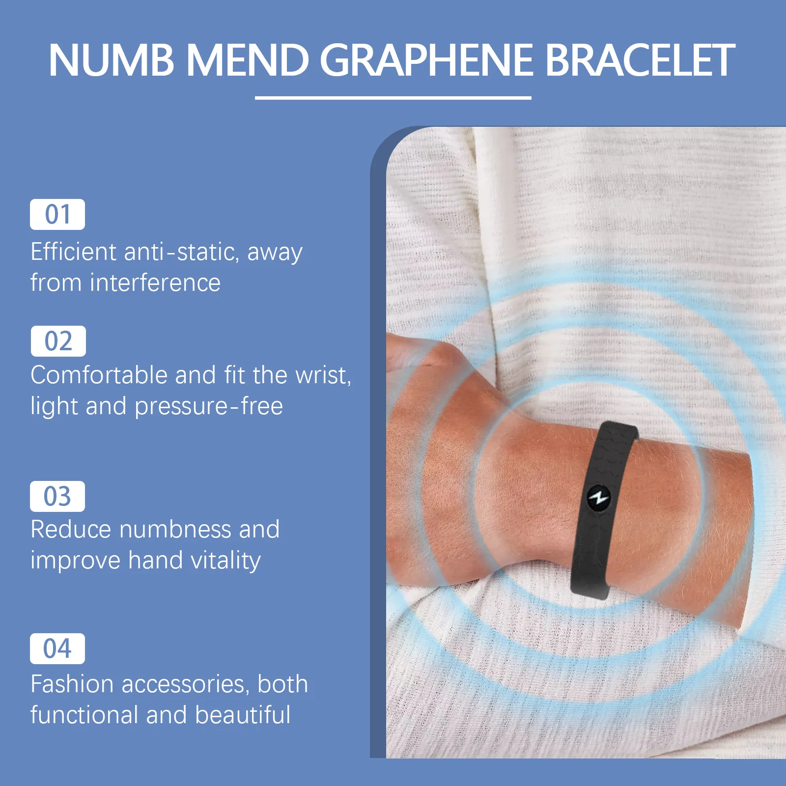 South Moon Energy Therapy Bracelet Relieve Arthritis Pain Hand Numbness Anti Fatigue Improve Circulation Adjustable Bracelets