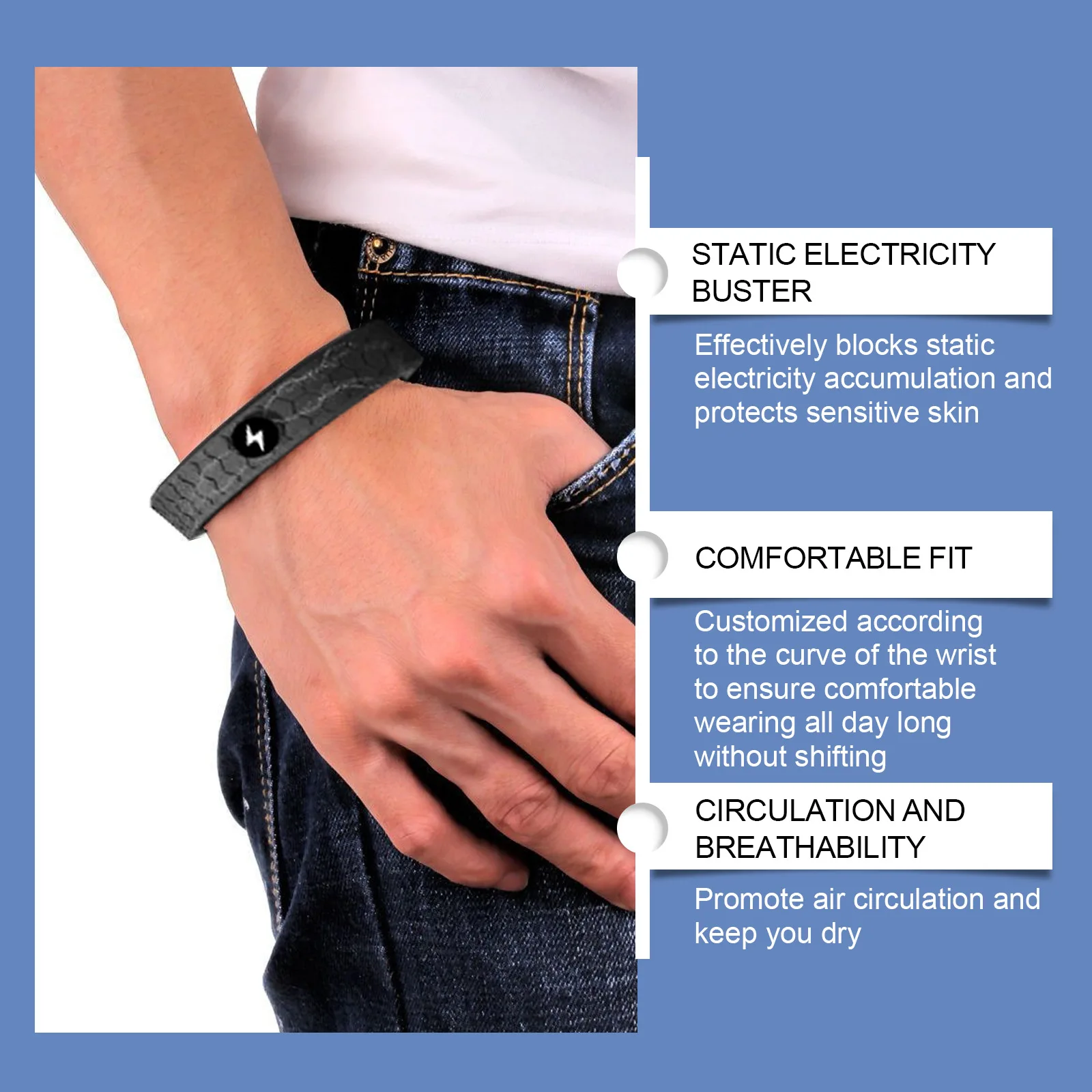 South Moon Energy Therapy Bracelet Relieve Arthritis Pain Hand Numbness Anti Fatigue Improve Circulation Adjustable Bracelets