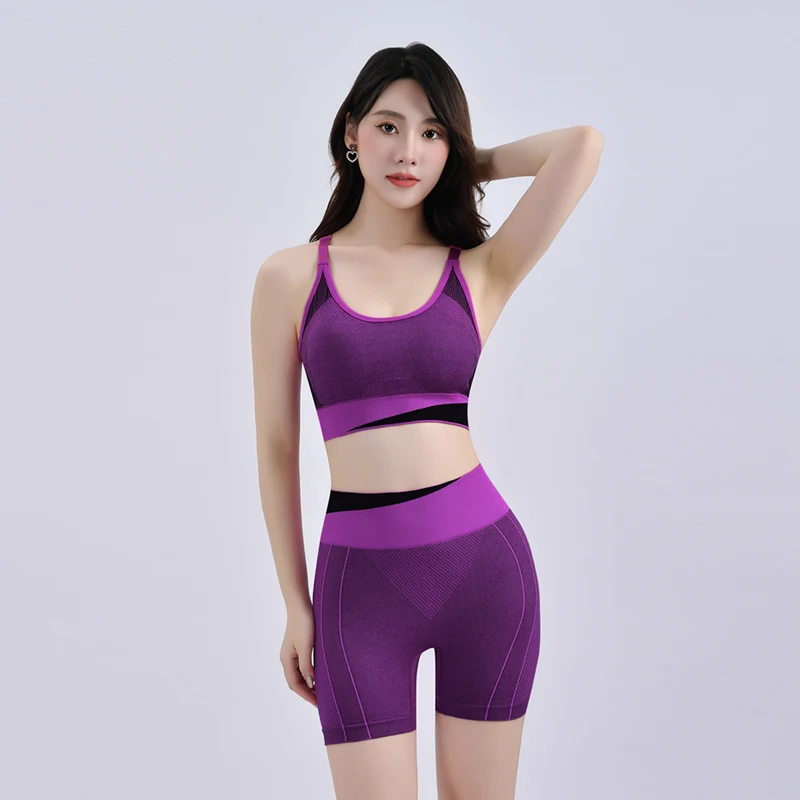 Women Breathable Sports Bra Absorb Sweat Shockproof Padded Gym Running Fitness Double Layer Seamless Yoga Sports Bra Underwear