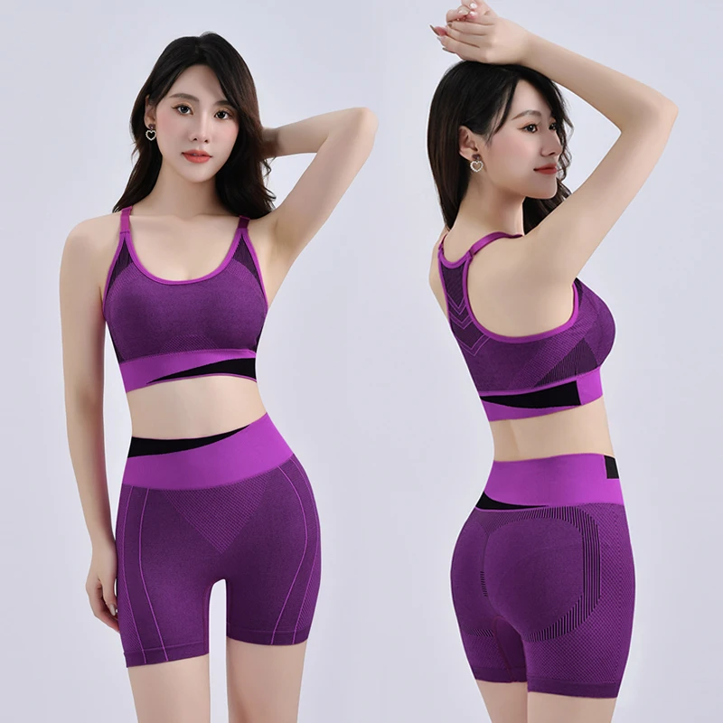 Women Breathable Sports Bra Absorb Sweat Shockproof Padded Gym Running Fitness Double Layer Seamless Yoga Sports Bra Underwear
