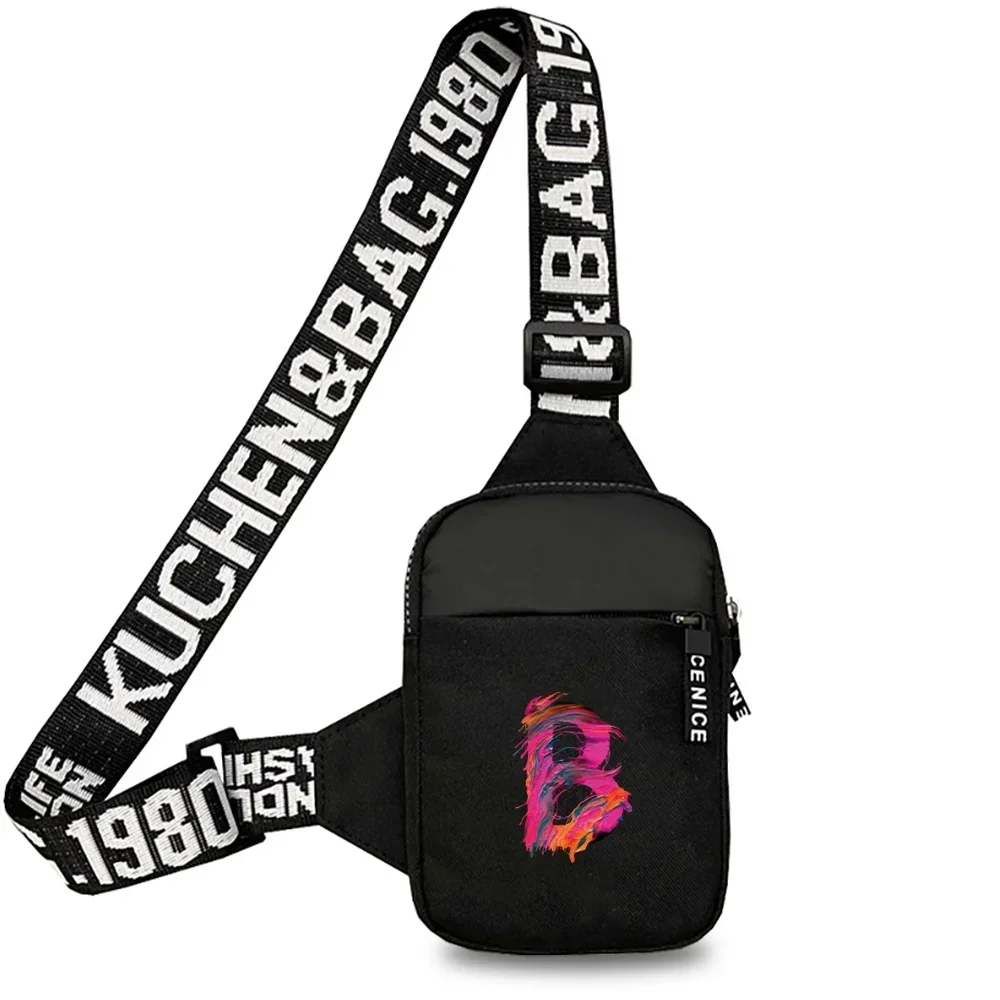 Chest Bag Women Sports Fitness Bag Purse Paint Letter Initial Name Lettern Pattern Sports Running Chest Pack for Men