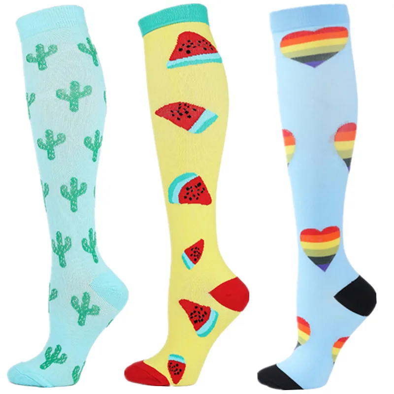 S-XXL 3 Pairs Free Shipping Nurse Compression Socks Varicose Veins Women Men Socks 20-30 MmHg Edema Diabetes Running Sport Socks