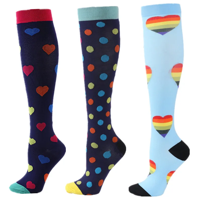 S-XXL 3 Pairs Free Shipping Nurse Compression Socks Varicose Veins Women Men Socks 20-30 MmHg Edema Diabetes Running Sport Socks