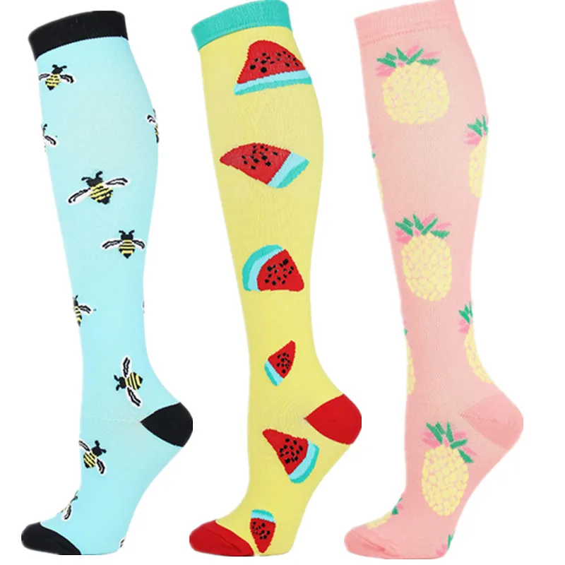 S-XXL 3 Pairs Free Shipping Nurse Compression Socks Varicose Veins Women Men Socks 20-30 MmHg Edema Diabetes Running Sport Socks