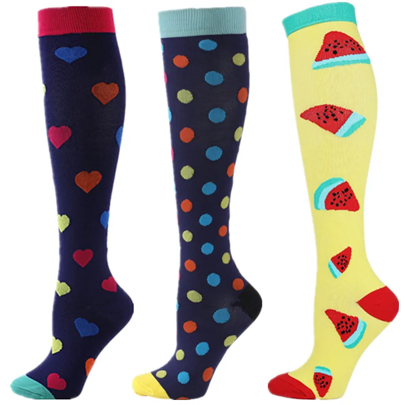 S-XXL 3 Pairs Free Shipping Nurse Compression Socks Varicose Veins Women Men Socks 20-30 MmHg Edema Diabetes Running Sport Socks
