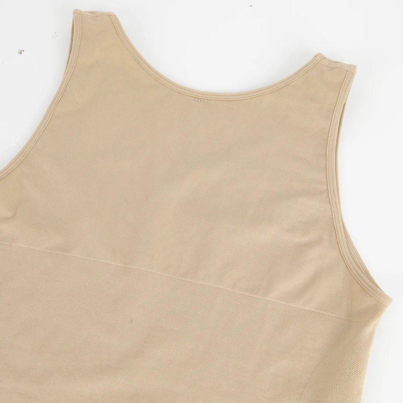 Men Shapewear Bodysuit Tummy Control Abdomen Compression Slimming Bodysuit Sleeveless Open Crotch Undershirt Full Body Shaper