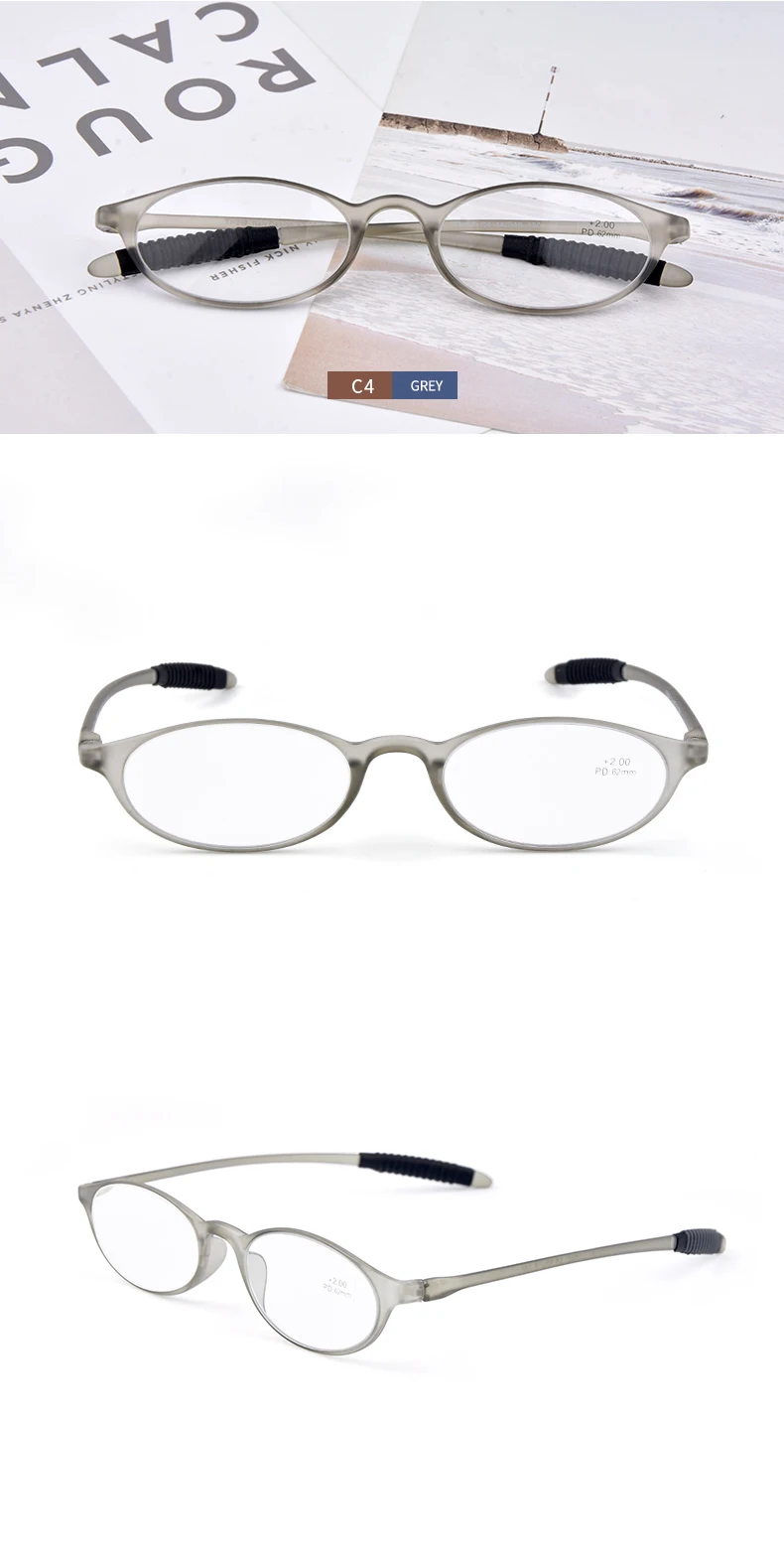 GUANHAO Brand Unisex Reading Glasses Clear Transparent Optical Hyperopia Presbyopic Glasses Universal Lightweight TR90 Frame