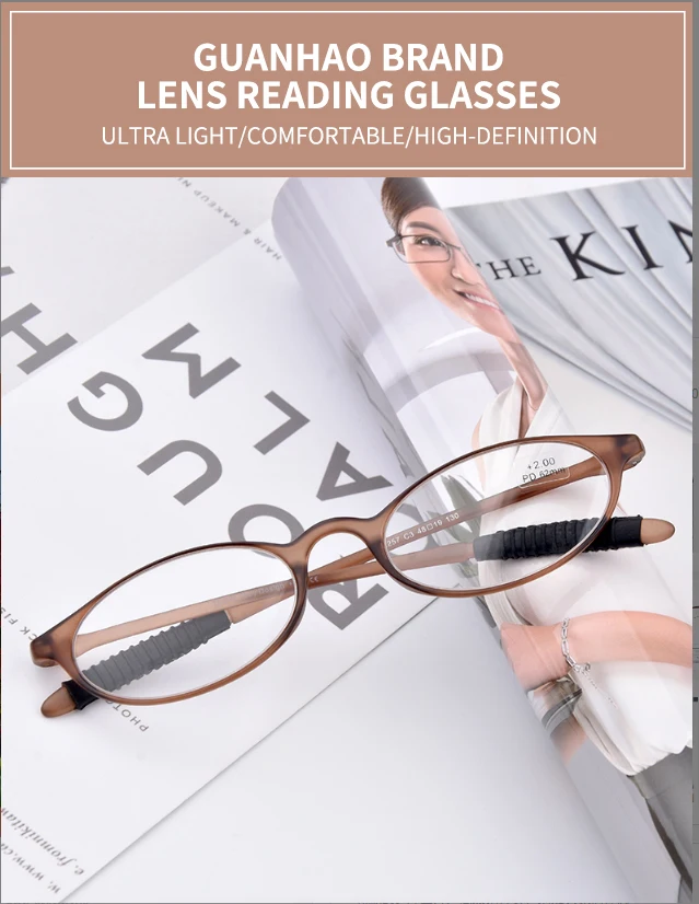 GUANHAO Brand Unisex Reading Glasses Clear Transparent Optical Hyperopia Presbyopic Glasses Universal Lightweight TR90 Frame