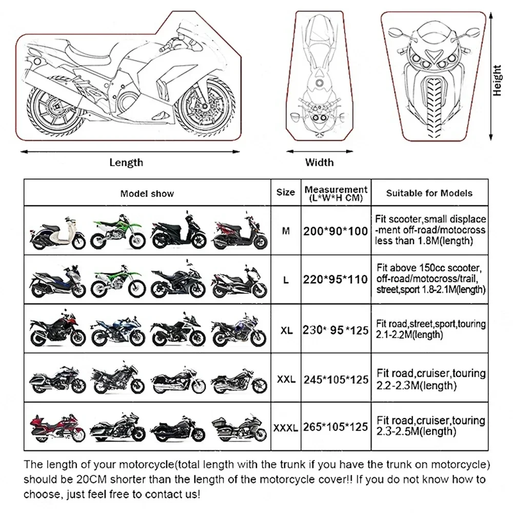 Motorcycle Cover for NMAX, AEROX, PCX, MIO, BEAT, CLICK Waterproof Rain and Dust UV Cover
