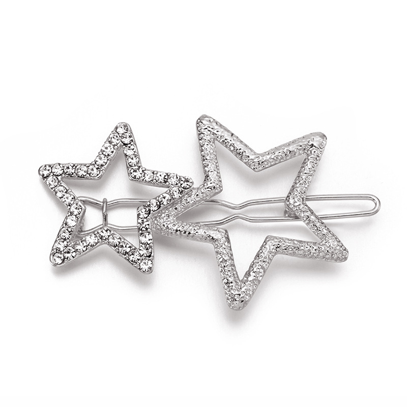 Fashion Star-shaped Hair Clips Beautiful Rhinestone Gold/Silver/Rose Gold Hair Clips Girl's Hair Accessories