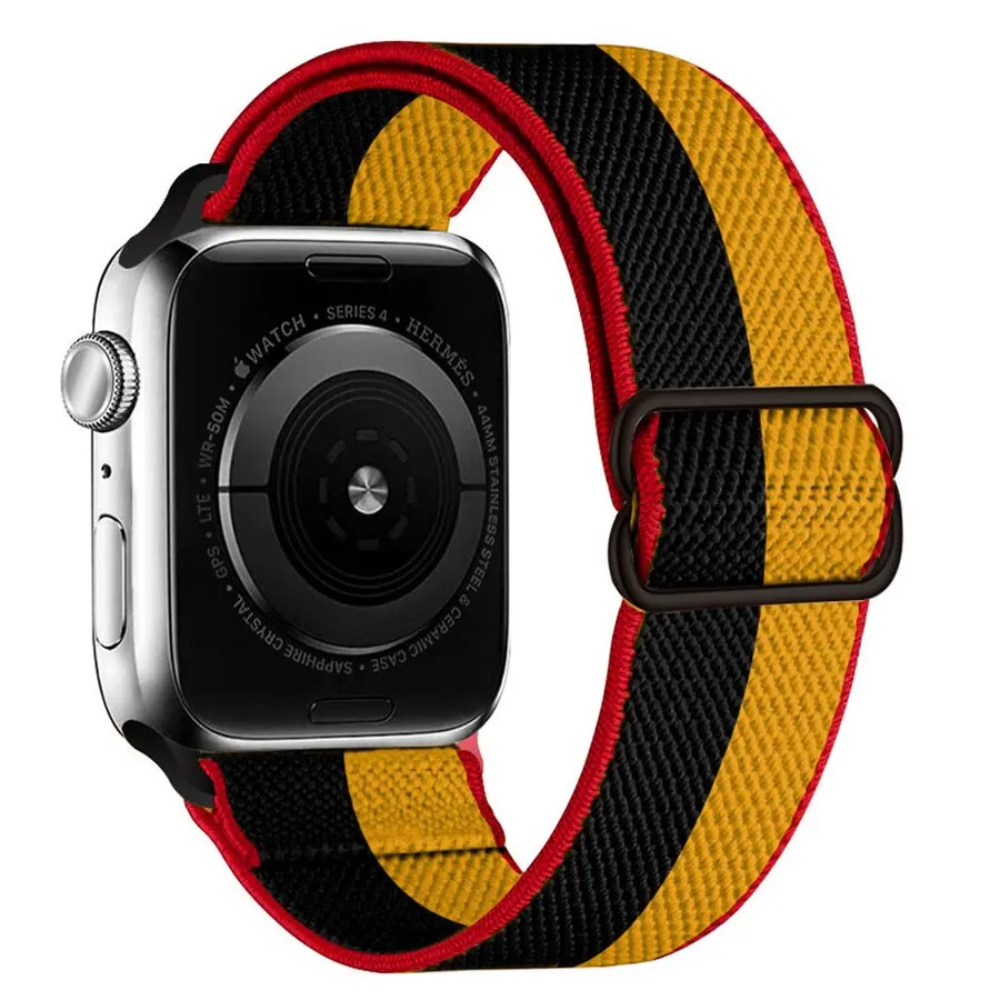 Bohemian Nylon Strap for Apple Watch ultra 2 49mm 41mm 45mm 38/40/44mm Elastic Shiny Bracelet iWatch Series 9/8/7 6 5 4 Se Band