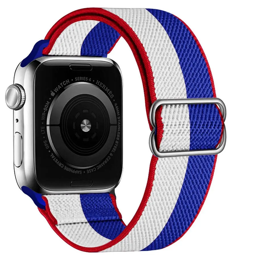 Bohemian Nylon Strap for Apple Watch ultra 2 49mm 41mm 45mm 38/40/44mm Elastic Shiny Bracelet iWatch Series 9/8/7 6 5 4 Se Band