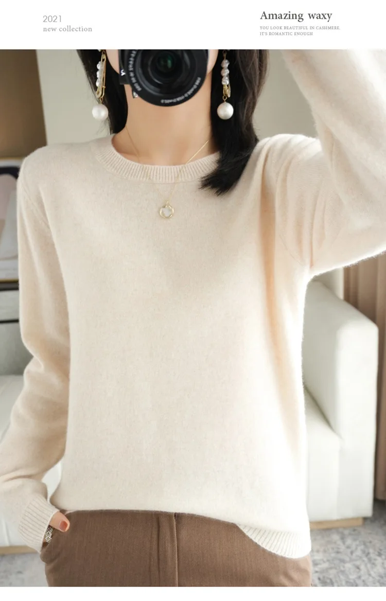 Women Sweater O-neck Autumn Winter BasicPullover Warm Casual Pulls Jumpers Korean FashionSpring Knitwear Bottoming Shirt 2026