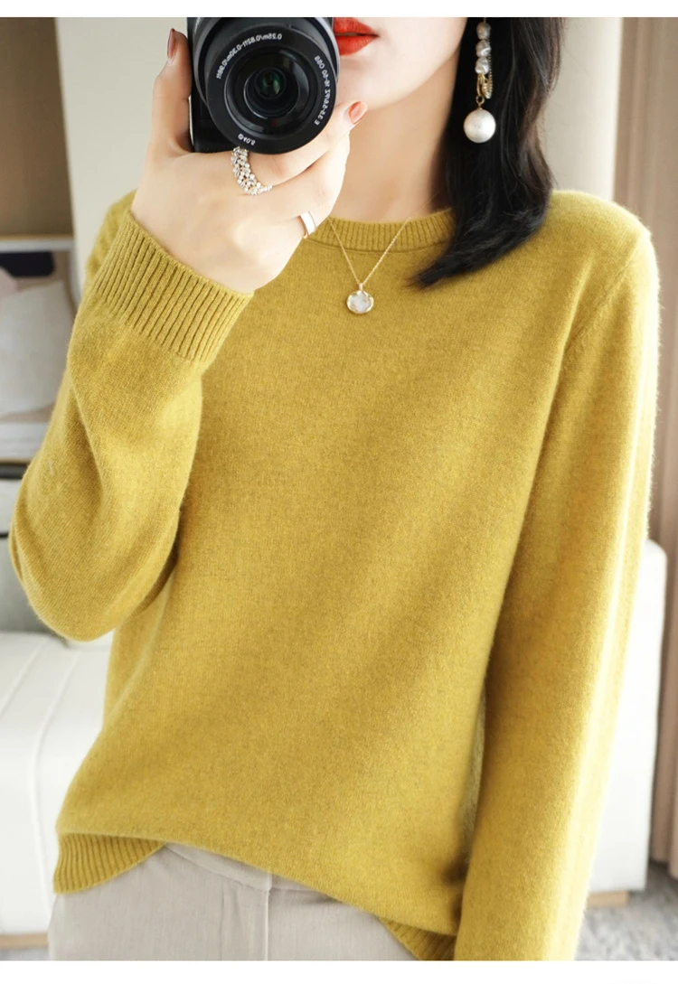 Women Sweater O-neck Autumn Winter BasicPullover Warm Casual Pulls Jumpers Korean FashionSpring Knitwear Bottoming Shirt 2026