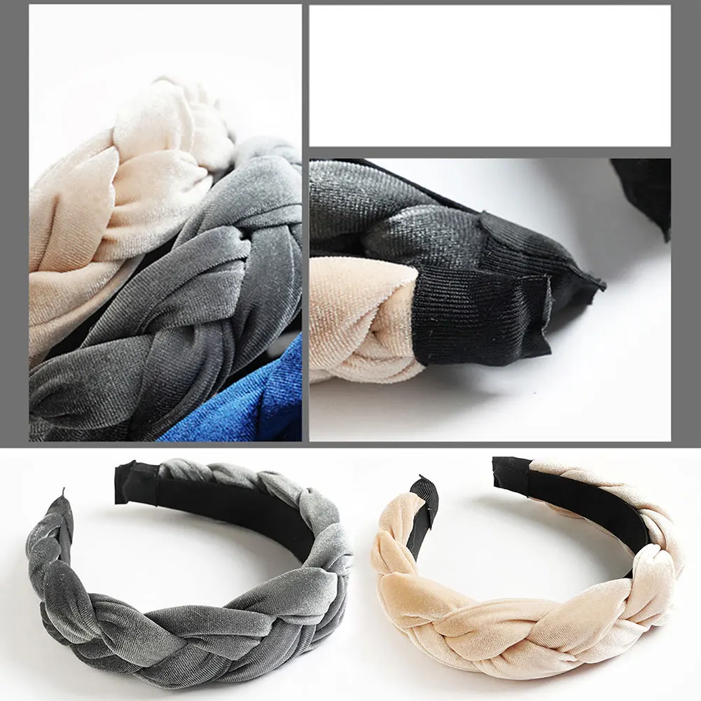 Velvets Braid Headband Headwear Women Fashion Hair Bands High Quality DIY Hair Styling Hoop Accessories For Hair Fixing Tools