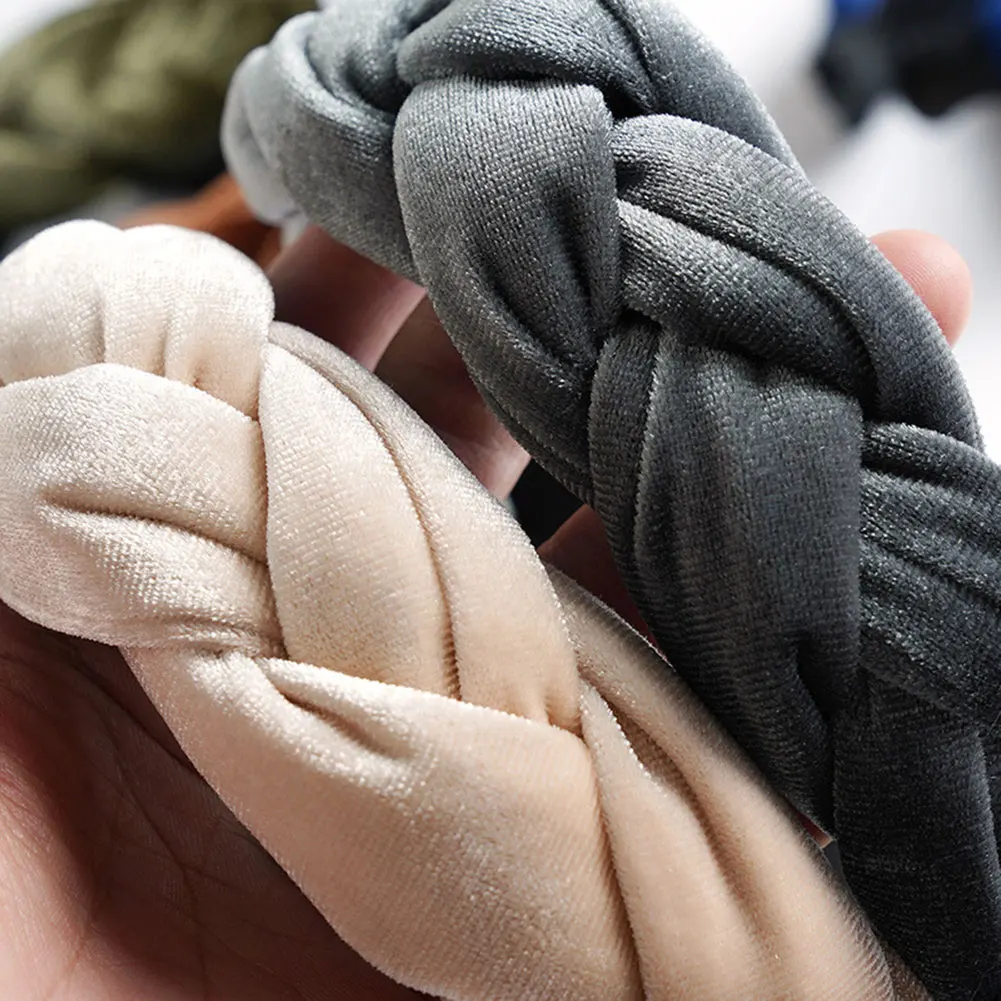 Velvets Braid Headband Headwear Women Fashion Hair Bands High Quality DIY Hair Styling Hoop Accessories For Hair Fixing Tools