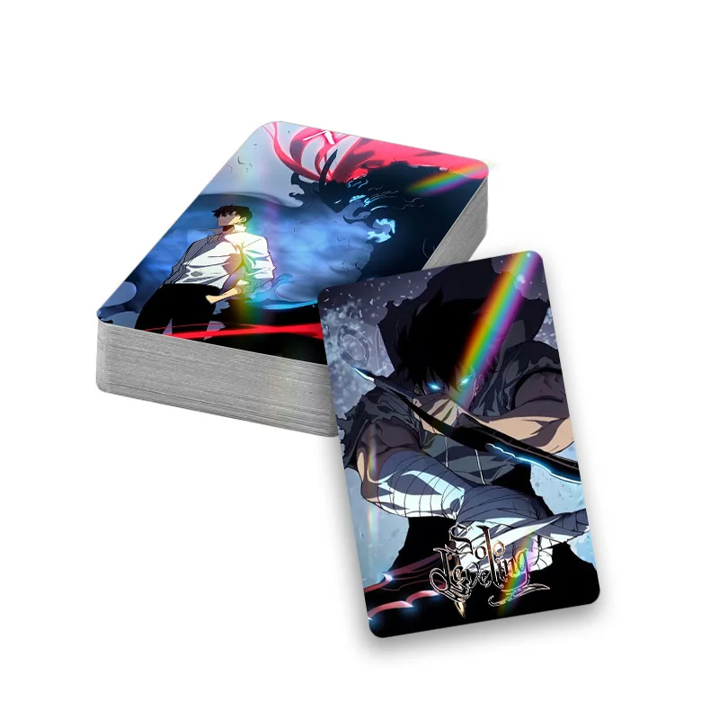 Laser Flash Card, Solo Leveling:Arise Double-sided 30pcs Small Cards, LOMO Card, Anime Peripheral Photo Card, Collection Card
