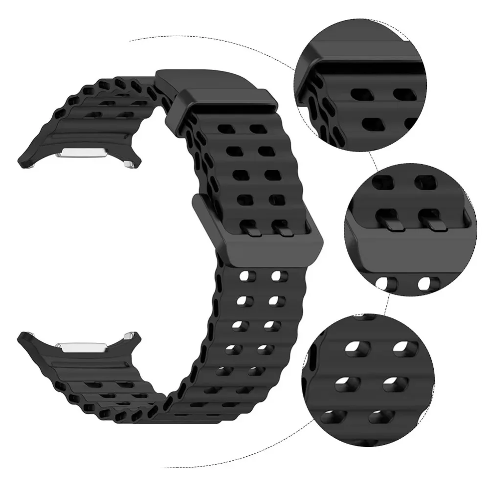 Ocean Silicone Band for Samsung Galaxy Watch Ultra 2 47mm Original Breathable Wristband Correa for Galaxy Watch Ultra 47mm Strap