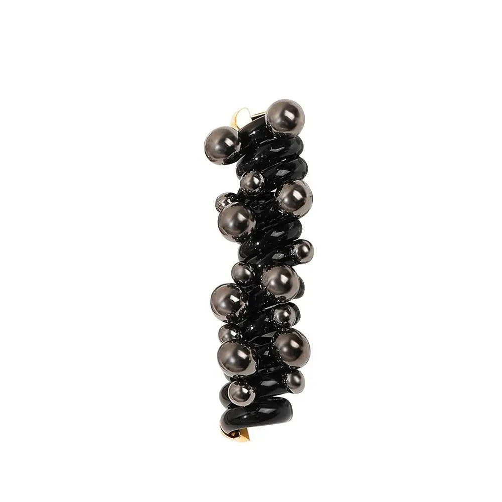 Fashion Telephone Wire Elastic Hair Band Bubble Braid Pearl Phone Cord Hair Tie Hair Accessories Spiral Rubber Band Women