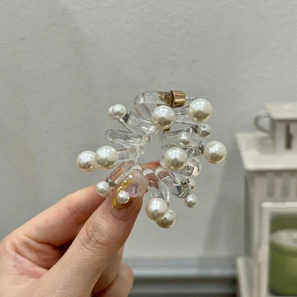 Fashion Telephone Wire Elastic Hair Band Bubble Braid Pearl Phone Cord Hair Tie Hair Accessories Spiral Rubber Band Women