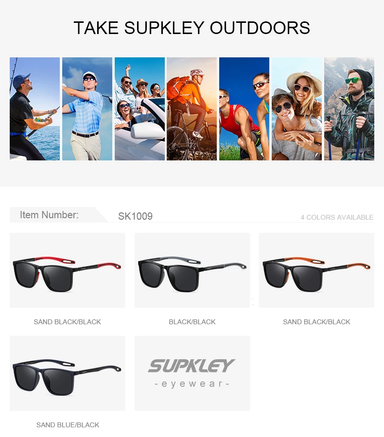 SUPKLEY Sports Sunglasses for Men Women Comfortable Light Weight Polarized Sun Glasses UV400 Eyewear Accessory Best Gift Choice