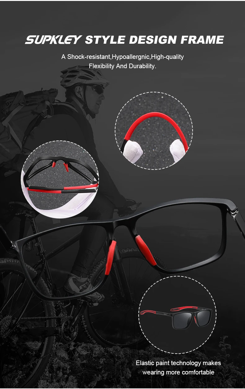 SUPKLEY Sports Sunglasses for Men Women Comfortable Light Weight Polarized Sun Glasses UV400 Eyewear Accessory Best Gift Choice