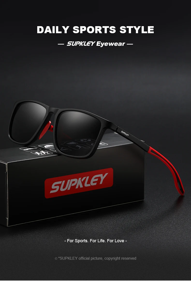 SUPKLEY Sports Sunglasses for Men Women Comfortable Light Weight Polarized Sun Glasses UV400 Eyewear Accessory Best Gift Choice